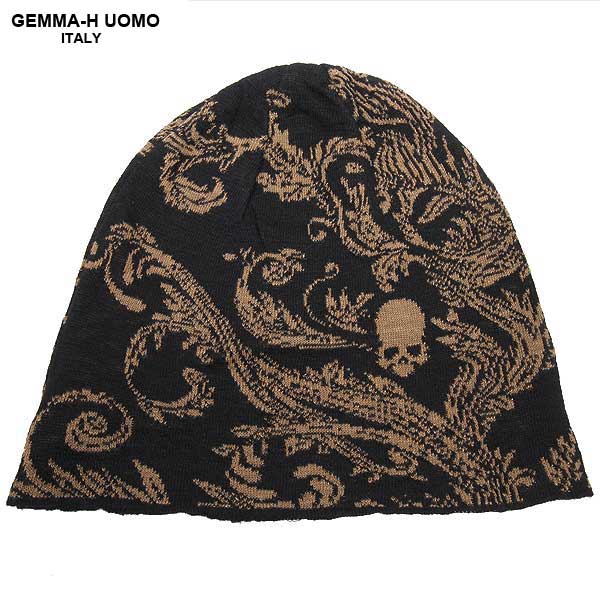 ジャンマ アッカ ウォモ GEMMA-HUOMO ニット帽子 ニットキャップ 麻 リネン 蒸れにくい 涼しい素材（白有り） UTPL JQ16 CAP 1_BLACK 61S (R12800)