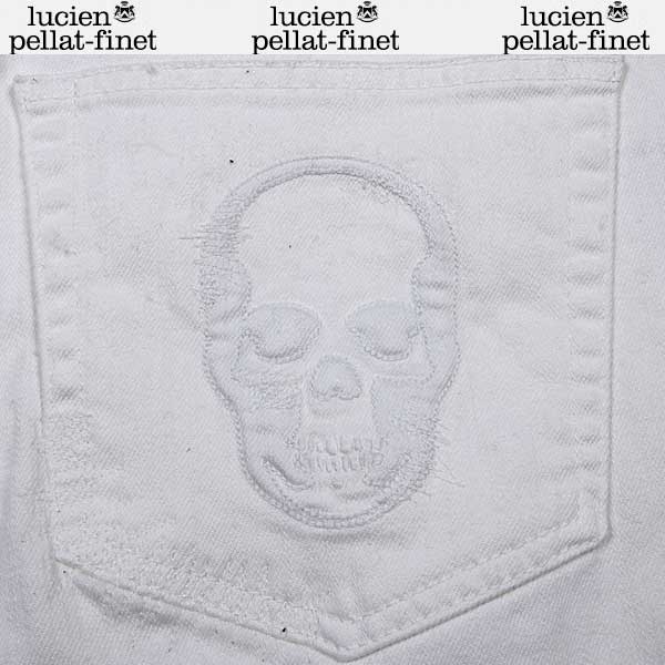 ルシアンペラフィネ lucien pellat-finet メンズ パンツ ボトムス ロゴ バックポケットスカルロゴ付ホワイトデニムパンツ DE87H WHITE 61S (R85320)【送料無料】【smtb-TK】