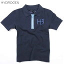 ハイドロゲン HYDROGEN キッズ 子供服 トップス 半袖ポロシャツ H2J刺繡ロゴ入り半袖ポロシャツ ネイビー 紺 142616 013 (R16800) DB14S