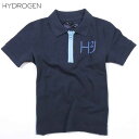 ハイドロゲン HYDROGEN キッズ 子供服 トップス 半袖ポロシャツ H2J刺繡ロゴ入り半袖ポロシャツ ネイビー 紺 142616 013 DB14S