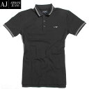 アルマーニジーンズ ARMANI JEANS メンズ トップス 半袖 ポロシャツ ワンポイントイーグル/AJロゴ 襟/袖部分ライン入りポロシャツ ブラック 色違い(ホワイト)あり 8N6F30 6JPTZ 1200 (R16200) 【送料無料】【smtb-TK】