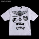 ディースクエアード DSQUARED2 メンズ Tシャツ 半袖 トップス フロント部分マルチロゴ/DANDEAN入りTシャツ ホワイト S74DL0936 S44131 100 61A (R43740)【送料無料】【smtb-TK】