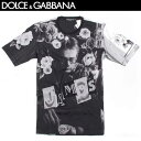 ドルチェ&ガッバーナ DOLCE&GABBANA ドルガバ メンズ Tシャツ 半袖 トップス フラワー/ジェームスディーン・マルチ転写プリント付きTシャツ ブラ...