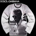 ドルチェ&ガッバーナ ドルチェ＆ガッバーナ DOLCE&GABBANA メンズ トップス ロンT 長袖 ネック部分 ドルガバDOLCE&GABBANAロゴ・ジェームスディーンフォト転写プリント付ロングTシャツ G8FQ2T FP7M9 HJ165 61A 【送料無料】【smtb-TK】