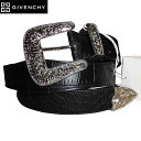 ジバンシー GIVENCHY メンズ 小物 ベルト レザーベルト 装飾バックル・クロコ風型押しカーフレザーベルト 4072 091 001 71S (R99200)【送料無料】【smtb-TK】