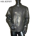 ニールバレット Neil Barrett メンズ アウター レザー ジャケット レザー切替しデザイン・ジップポケット付きフルレザージャケット ブラック PBPE...
