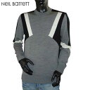 ニールバレット Neil Barrett メンズ トップス セーター ニット 長袖 デザイン切り替えしライトニット グレー PBMA534J E605C 165...
