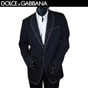 ドルチェ&ガッバーナ ドルチェ＆ガッバーナ DOLCE&GABBANA ドルガバ メンズ ジャケット アウター パイピングデザイン・裏地ドット柄・ホワイトステッチ付ウールテーラードジャケット ブラック ドルガバ G2JZ4T FUBBG N0000 71S (R241920)【送料無料】【smtb-TK】