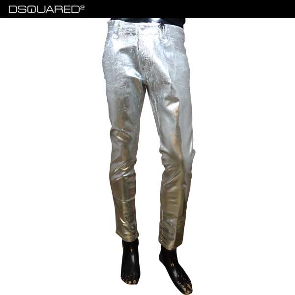 ディースクエアード DSQUARED2 メンズ パンツ ボトムス ジーパン ジーンズ ロゴ SKATER JEAN スケーター シルバーコーティングストレッチコットンパンツ シルバー 銀 S74LB0097 S39781 965 71S (R72360)【送料無料】【smtb-TK】
