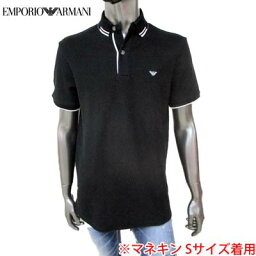 エンポリオ・アルマーニ エンポリオアルマーニ EMPORIO ARMANI メンズ トップス ポロシャツ 半袖 EA7 チェスト部分イーグルロゴ・襟部分ライン入りポロシャツ ブラック 3Y1FA5 1JBDZ 0999 71S (R27000) 【送料無料】【smtb-TK】