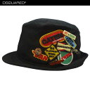 ディースクエアード DSQUARED2 メンズ 帽子 ハット ロゴ マルチロゴワッペン/マルチピン付きハット 黒S17HA4002 08C 2124 71S (...