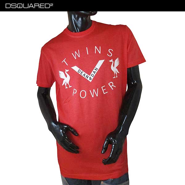 樂天商城 - ディースクエアード DSQUARED2 メンズ トップス Tシャツ 半袖 ロゴ DEAN＆DAN・TWIN POWERロゴプリント付Tシャツ S71GD0513 S21600 304 71S【送料無料】【smtb-TK】
