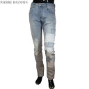 ピエールバルマン Pierre Balmain メンズ パンツ ボトムス デニム ロゴ ダメージ加工・パッチワークデザイン・ Bロゴ/錨ロゴワッペン付スキニーデニム HP56201J E6260 725 71S (R82080) 【送料無料】【smtb-TK】