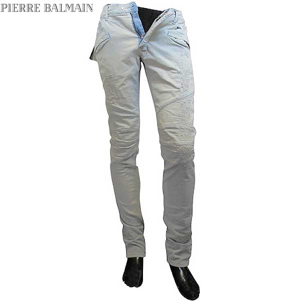 ピエールバルマン Pierre Balmain メンズ パンツ ボトムス デニム ダメージ/リペア加工・バイカーデザイン・サイドポケット二重 ・バイカースキニーパンツ ブルー HP56205J T6257 725 71S (R73200) 【送料無料】【smtb-TK】