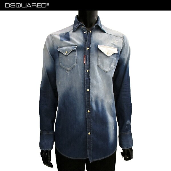 ディースクエアード DSQUARED2 メンズ デニム シャツ 長袖 ダンガリーシャツ S74DM0032 S30341 470 71A (R79315)【送料無料】【smtb-TK】