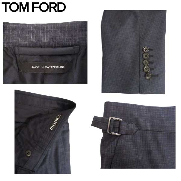 トムフォード TOM FORD メンズ スーツ セットアップ 上下組 ロゴ入りウールビジネススーツ 紳士 ブラック 722R34 21YA4C7 71A (R498000)【送料無料】【smtb-TK】