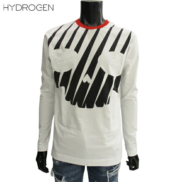ハイドロゲン HYDROGEN メンズ トップス ロンT 長袖 ロゴ ビッグスカルプリント入りロングTシャツ ホワイト 色違い(グレー/ブラック)あり 225620 001 81S (R23760)【送料無料】【smtb-TK】