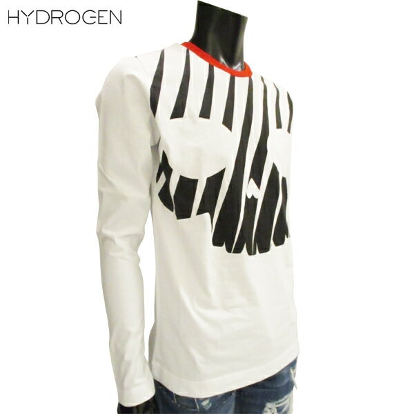 ハイドロゲン HYDROGEN メンズ トップス ロンT 長袖 ロゴ ビッグスカルプリント入りロングTシャツ ホワイト 色違い(グレー/ブラック)あり 225620 001 81S (R23760)【送料無料】【smtb-TK】