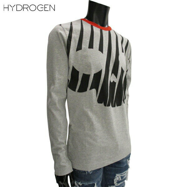 ハイドロゲン HYDROGEN メンズ トップス ロンT 長袖 ロゴ ビッグスカルプリントロングTシャツ グレー 色違い(ホワイト/ブラック)あり 225620 015 81S(R23760)【送料無料】【smtb-TK】