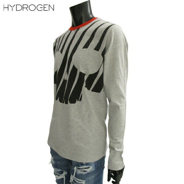 ハイドロゲン HYDROGEN メンズ トップス ロンT 長袖 ロゴ ビッグスカルプリントロングTシャツ グレー 色違い(ホワイト/ブラック)あり 225620 015 81S(R23760)【送料無料】【smtb-TK】