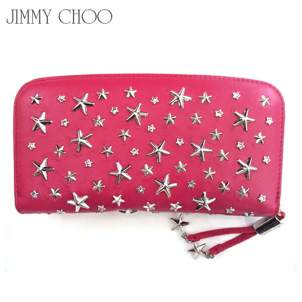 ジミーチュウ 財布（レディース） ジミーチュウ Jimmy Choo レディース 財布 ウォレット 長財布 Jimmy Chooロゴ・スタースタッズ入りラウンドファスナーウォレット ピンク FILIPA TLA 0C6222 (R105840) 81s【送料無料】【smtb-TK】