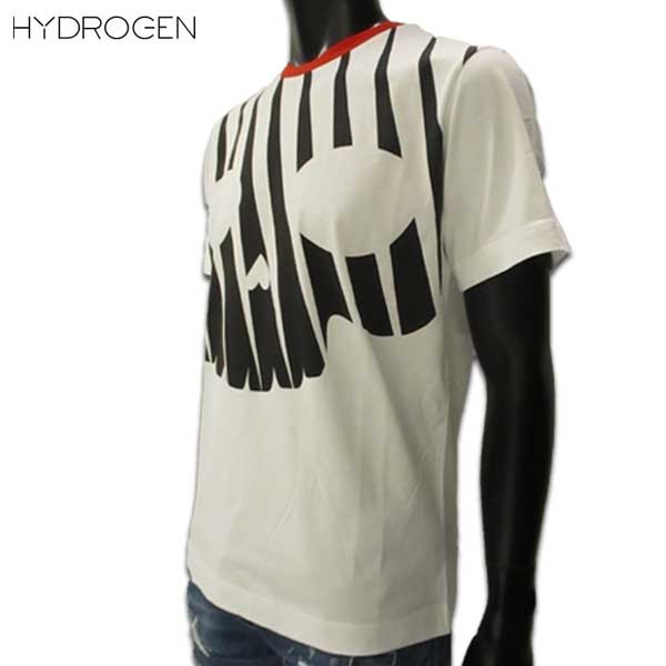 ハイドロゲン HYDROGEN メンズ トップス Tシャツ 半袖 ロゴ ビッグスカルプリントTシャツ 白 色違い(グレー/ブラック)有 225618 001 81S (R20520)