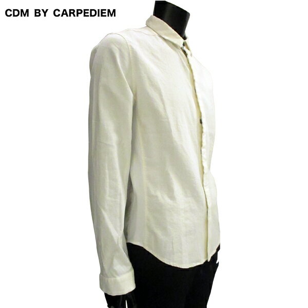 シーディーエム バイ カルペディエム CDM BY CARPEDIEM メンズ トップス シャツ 長袖 シンプルデザイン長袖シャツ ウォッシャブル リネン ホワイト 白 CSH-804 SN10 white 81S (R16500)【送料無料】【smtb-TK】