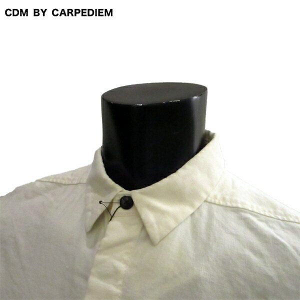 シーディーエム バイ カルペディエム CDM BY CARPEDIEM メンズ トップス シャツ 長袖 シンプルデザイン長袖シャツ ウォッシャブル リネン ホワイト 白 CSH-804 SN10 white 81S (R16500)【送料無料】【smtb-TK】
