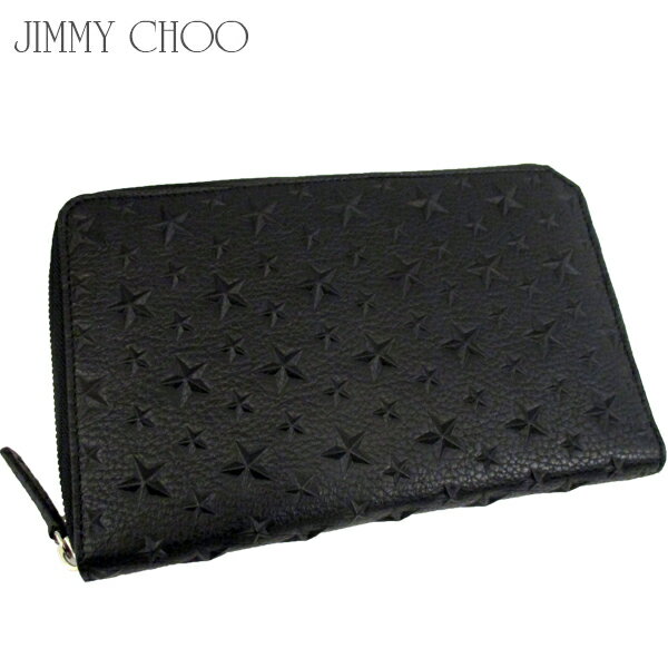 ジミーチュウ Jimmy Choo メンズ 財布 長財布 ウォレット ユニセックス可 スタースタッズ・小銭入れ・ロゴ入りジップラウンドウォレット ブラック TRAVIS EMG BLACK 81S (R135000)【送料無料】【smtb-TK】