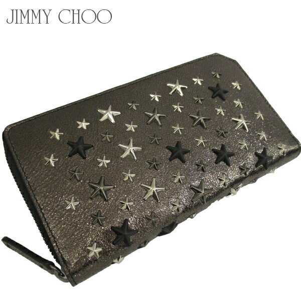 ジミーチュウ 財布（レディース） ジミーチュウ Jimmy Choo レディース 財布 ウォレット 長財布 ユニセックス可 マルチカラースタースタッズ付きジップラウンドウォレット ブラウン CARNABY GTA GUNMETAL 81S (R98280)【送料無料】【smtb-TK】