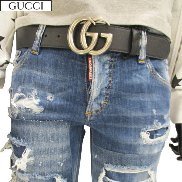 グッチ GUCCI メンズ 小物 ベルト レザーベルト ロゴ GGロゴバックル付きレザーベ...