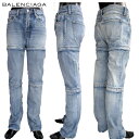 バレンシアガ BALENCIAGA メンズ パンツ ボトムス デニム 七分丈/ハーフパンツにも変形可能 ボタンロゴ刻印・変形デザイン3WAYデニムパンツ ブルー 509126 TYE14 4009 81S (R128520) 【送料無料】【smtb-TK】