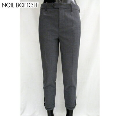 乐天商城 - ニールバレット Neil Barrett メンズ パンツ ボトムス 裾幅調整可能アジャスター部分ジップ付きクロップドパンツ グレー PBPA266H A014 548 61S 【送料無料】【smtb-TK】