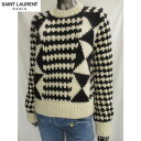 サンローランパリ SAINT LAURENT PARIS レディース トップス ニット セーター マルチブロック編みニットセーター アイボリー ブラック UMJ...