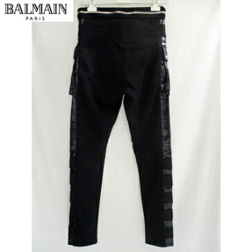 2018年秋冬新作 バルマン BALMAIN メンズ パンツ PVCストレッチパンツ スウェット パンツ 黒ブラック W8H5074J928 JER 176 81A (R132840) 【送料無料】【smtb-TK】