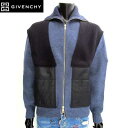 ジバンシー GIVENCHY メンズ トップス パーカー フーディー ロゴ GIVENCHYラバーロゴ・ニット切り替えジップアップパーニット ブルー 81A-B...