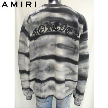 アミリ AMIRI メンズ 長袖 Tシャツ トップス 袖刺繍入りむら染めロングTシャツ オーバーサイズ タイダイスウェット グレー MKCRW DAG WHITE TIE DYE 61497001 81A (R173000) 【送料無料】【smtb-TK】