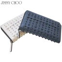 ジミーチュウ 財布（レディース） ジミーチュウ Jimmy Choo メンズ 財布 ウォレット 2color ユニセックス可 スタッズ・ロゴ・小銭入れ付きラウンドファスナーウォレット 白/青 CARNABY UIG WHITE/OCEAN 81A (R98280)【送料無料】【smtb-TK】