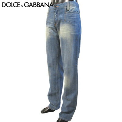 ドルチェ＆ガッバーナ DOLCE&GABBANA ドルガバ メンズ パンツ ボトムス デニムパンツ ロゴ ポケットダメージ加工・バックポケットワッペン・レザーロゴパッチ付デニム ブルー MC1013 33338 700XTU (R39800) 5A【送料無料】【smtb-TK】