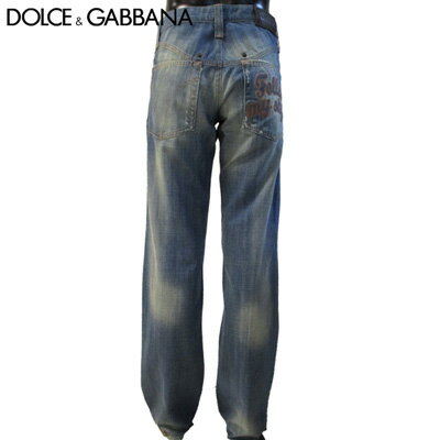 ドルチェ＆ガッバーナ DOLCE&GABBANA ドルガバ メンズ パンツ ボトムス デニムパンツ ロゴ ポケットダメージ加工・バックポケットワッペン・レザーロゴパッチ付デニム ブルー MC1013 33338 700XTU (R39800) 5A【送料無料】【smtb-TK】