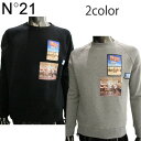 ヌメロヴェントゥーノ N°21 メンズ トップス スウェット トレーナー 2color フォトプリントトレーナー 黒/グレー 18 N1M0 E043 6334...