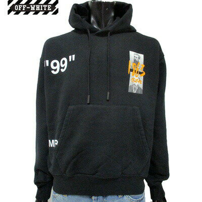 オフホワイト OFF-WHITE メンズ トップス パーカー フーディー ロゴ チェスト部分フォトグラフプリント・バックアートデザイン付パーカー 黒 OMBB0...