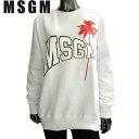 エムエスジーエム MSGM レディース トップス スウェット トレーナー ロゴ ユニセックス可 MSGMビッグロゴプリント・ヤシの木プリント付きスウェット ホワ...