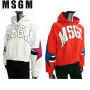 エムエスジーエム MSGM レディース トップス パーカー フーディー ロゴ 2color ビッグMSGMロゴエルボースター付パーカー 白/赤 MDM87Y 2...