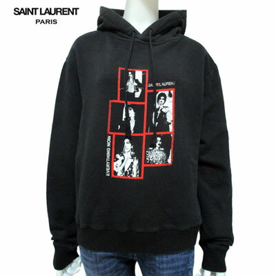 サンローランパリ SAINT LAURENT PARIS レディース トップス パーカー フーディー ロゴ ポラロイドプリントパーカー ブラック 553452 YBCP2 1049 91S (R108000)【送料無料】【smtb-TK】