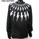 ニールバレット Neil Barrett メンズ トップス スウェット トレーナー ロゴ サンダーボルトロゴ付クルーネックスウェット 黒 PBJS452S L5...