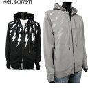 ニールバレット Neil Barrett メンズ トップス パーカー フーディ ロゴ 2color サンダーボルトロゴ付ジップアップパーカー 黒/灰 PBJS4...