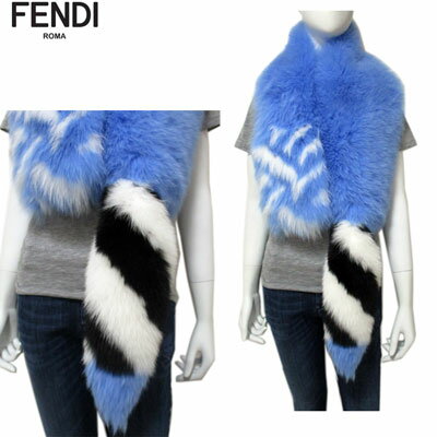 フェンディ FENDI レディース 小物 ストール マフラー テール付きリアルファーマフラー レアアイテム 青FNG444 A6G7 F15NO 91S (R295000)【送料無料】【smtb-TK】