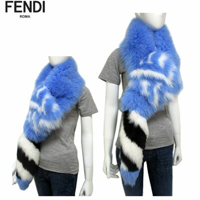フェンディ FENDI レディース 小物 ストール マフラー テール付きリアルファーマフラー レアアイテム 青FNG444 A6G7 F15NO 91S (R295000)【送料無料】【smtb-TK】 2