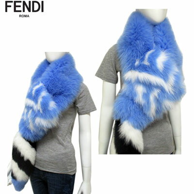 フェンディ FENDI レディース 小物 ストール マフラー テール付きリアルファーマフラー レアアイテム 青FNG444 A6G7 F15NO 91S (R295000)【送料無料】【smtb-TK】 3